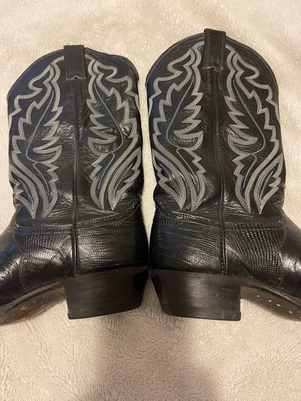 Justin Men's Black Western Embroidered Cowboy Boots 8 black